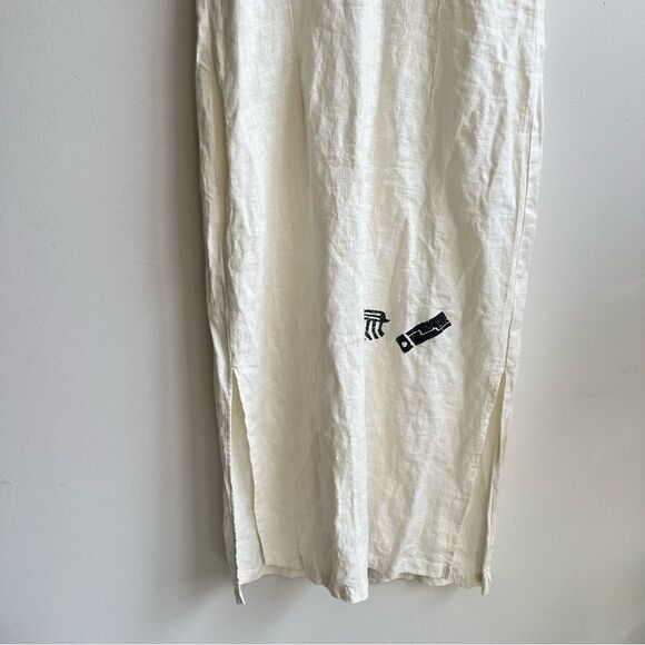 Positive Attitude Womens 100% Long Dress White Sz 2 Side Slits Sleeveless Boho - Picture 10 of 10